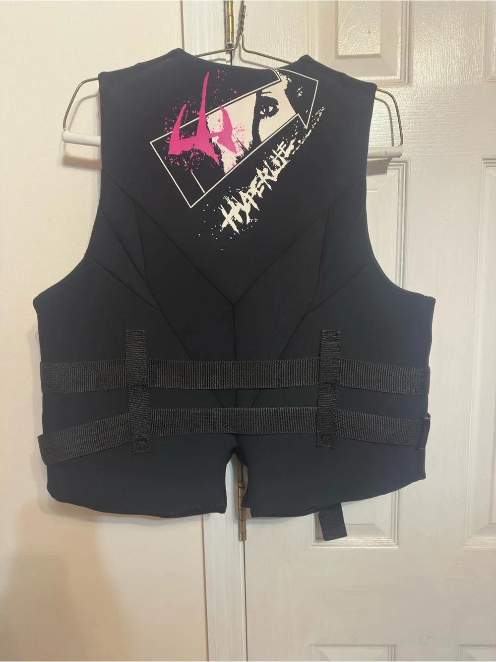 Hyperlite Men's Black Swim Vest with Pink Accent